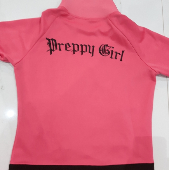 Varsity Style "Preppy Girl" logo zip sweater•S/M - Picture 6 of 9